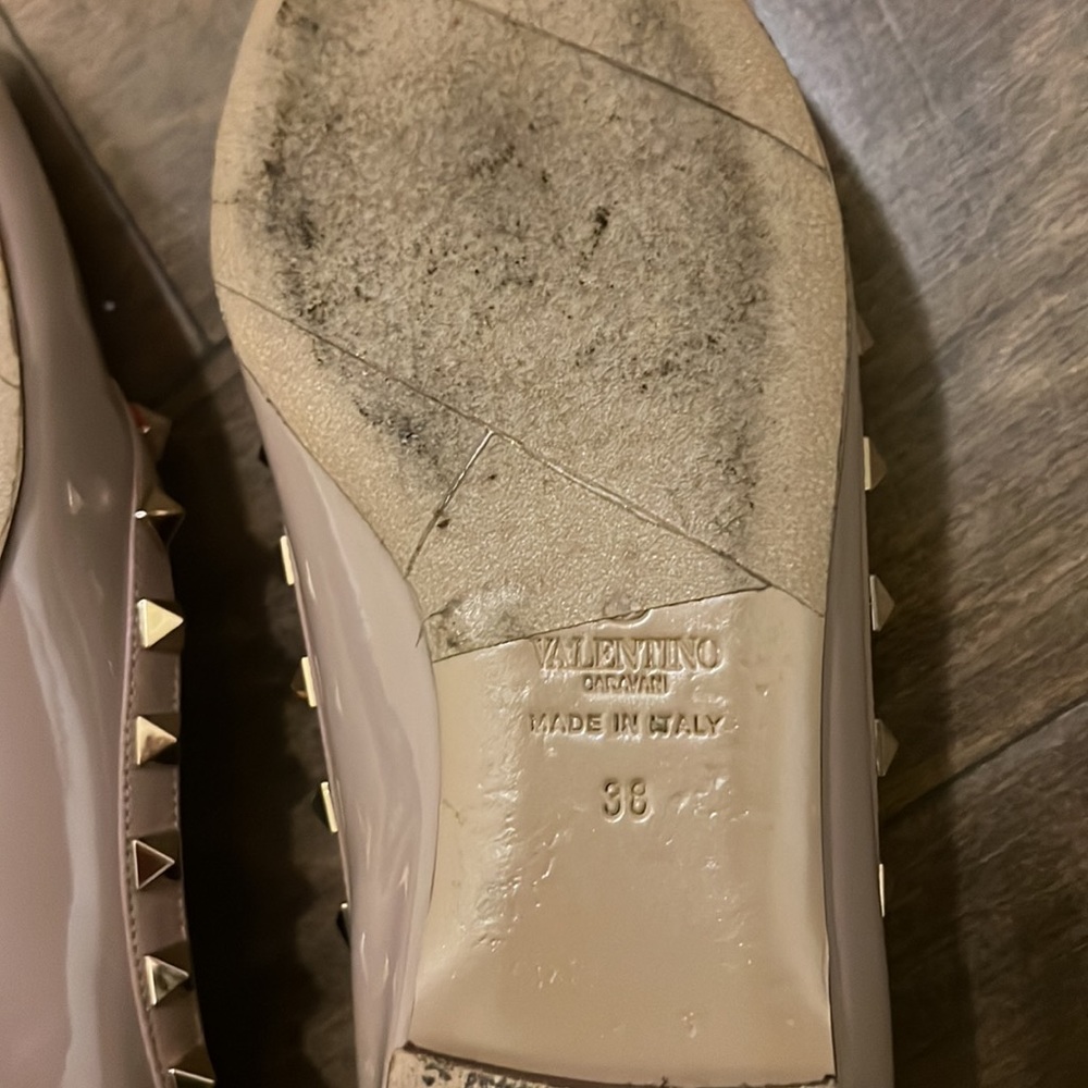 VALENTINO PATENT ROCKSTUD BALLET FLAT Size 38 - Picture 5 of 8